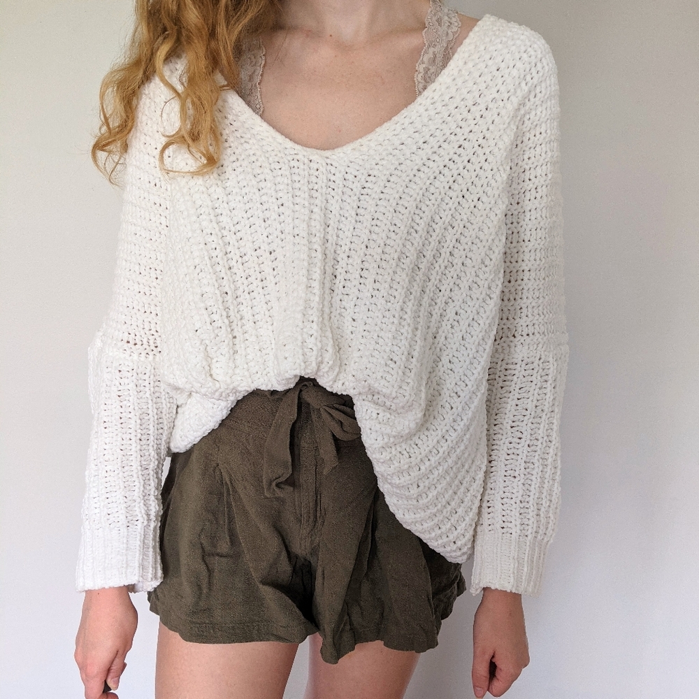 POL Chenille Loose-Knit Sweater